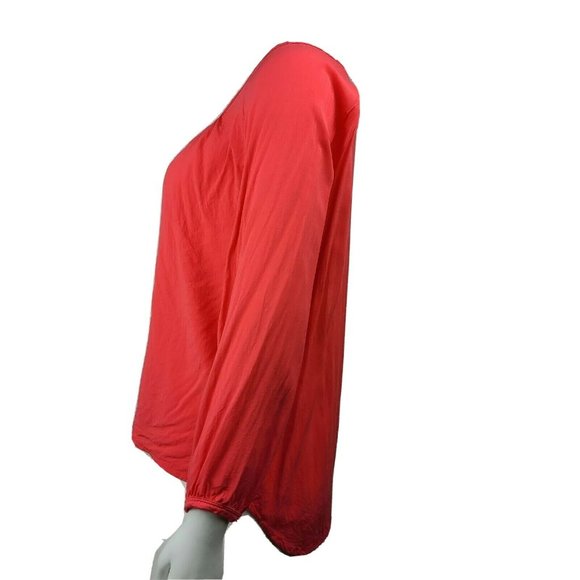 ANN TAYLOR LOFT Solid All Pink Long Sleeve Top Womens Size S Small - Picture 2 of 6